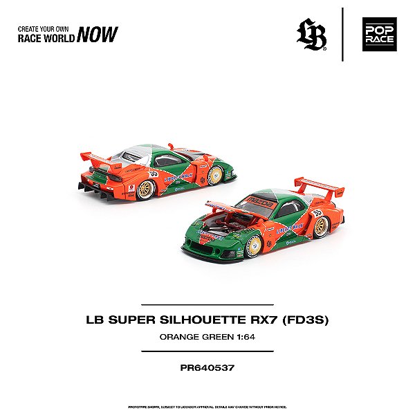 *** PRÉ-ORDER *** LB SUPER Silhouette RX7 (FD3S) Liberty Walk 1:64 POP RACE QTD3