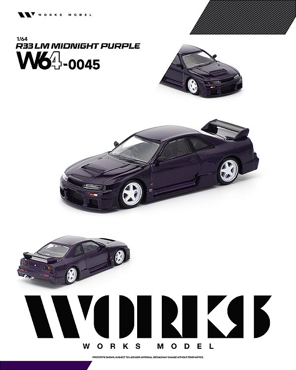 *** PRÉ-ORDER *** R33 LM Midnight Purple 1:64 Works Model QTD3