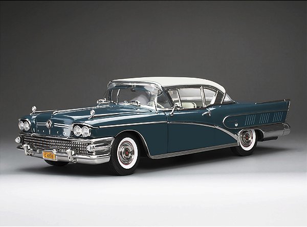 *** PRÉ-VENDA *** Buick Limited Riviera Coupe 1958 1:18 Sunstar Platinum Azul PV12943