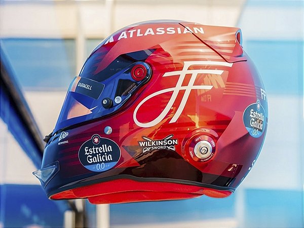 Capacete Atlassian Williams F1 Team Carlos Sainz GP British 2026 1:5 Spark