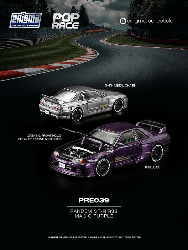 *** PRÉ-ORDER *** Pandem GT-R R32 ENIGMA 1:64 POP RACE Magic Purple QTD6