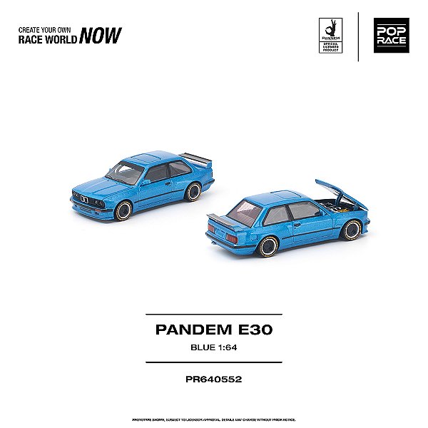 *** PRÉ-ORDER *** PANDEM E30 1:64 POP RACE Azul QTD4