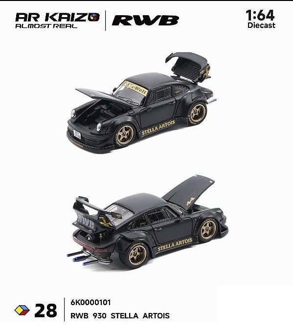 *** PRÉ-VENDA *** Porsche RWB 930 Stella Artois 1:64 Almost Real PV12943