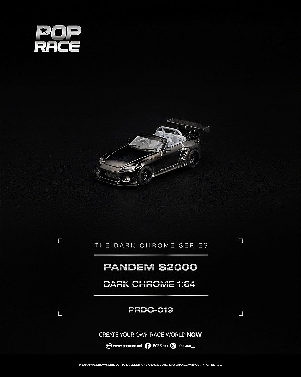 *** PRÉ-ORDER *** Pandem S2000 1:64 POP RACE Dark Chrome QTD4