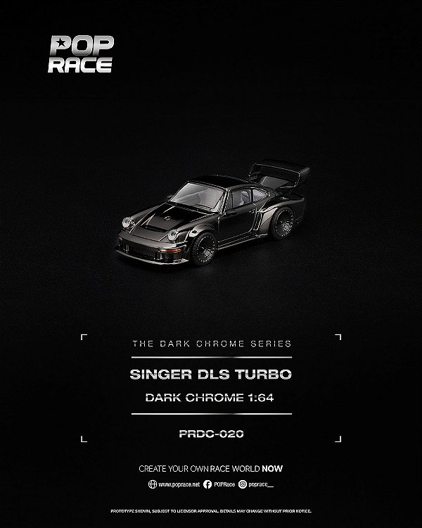 *** PRÉ-ORDER *** Singer DLS Turbo 1:64 POP RACE Dark Chrome QTD4