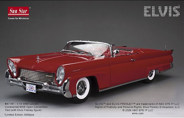Lincoln Continental Mark III Open Convertible 1958 1:18 Sunstar Platinum