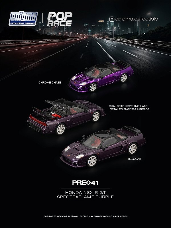 *** PRÉ-ORDER *** Honda NSX-R GT Spectraflame Purple ENIGMA 1:64 POP RACE QTD3