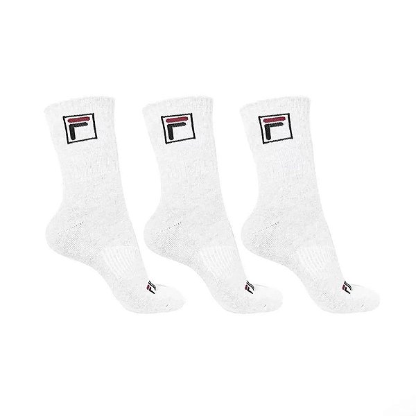 Meia Fila FBox  Cano Alto Kit 3 Branco