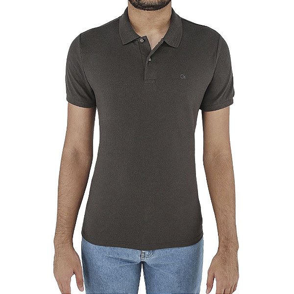 Camiseta Polo Essencial Slim M/C Ogochi Grafite
