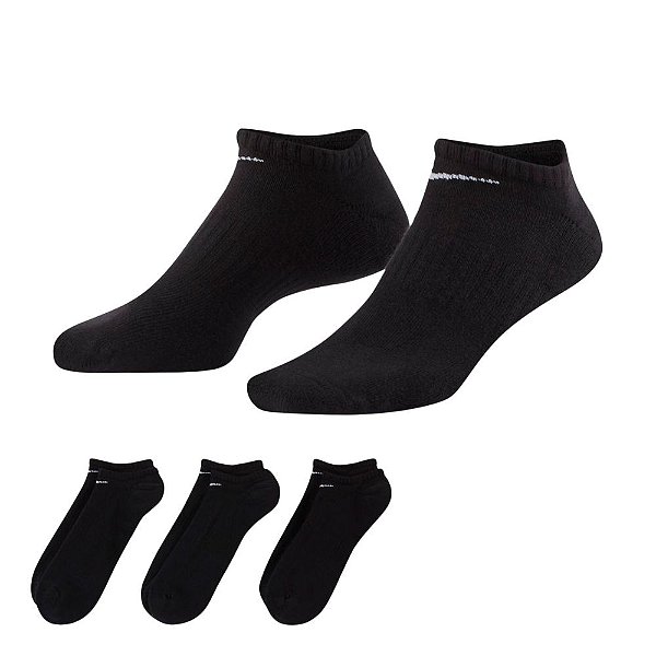 Meia Nike Everyday Cushioned Kit C/3 Preto