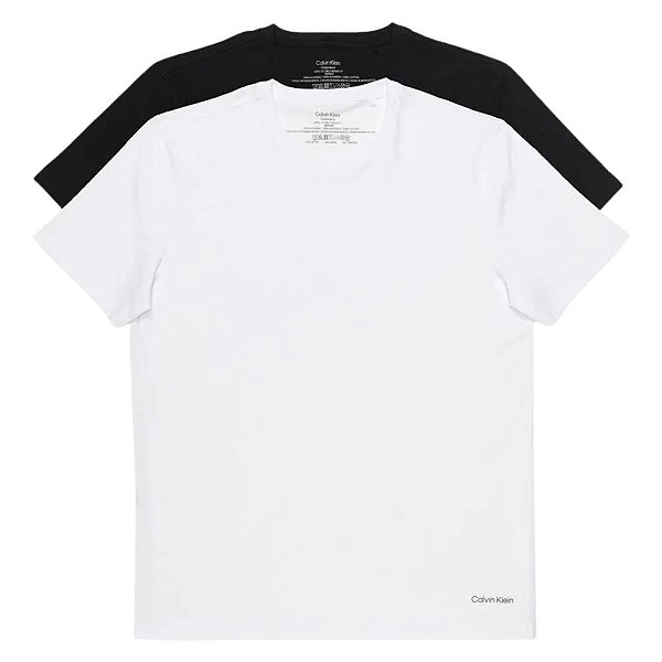 Kit 2 Camisetas Crew-Neck Calvin Klein Branco/Preto   U9000I-987/900