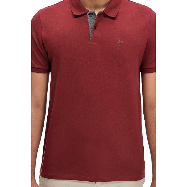 Camiseta Polo Ogochi Essencial Slim Piquet Marsala
