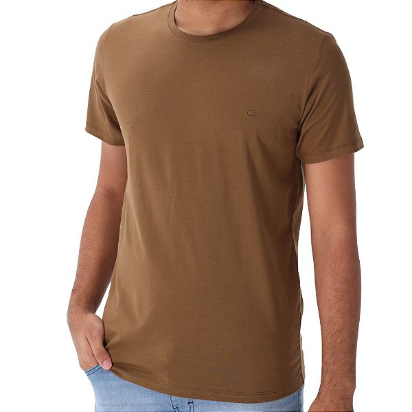 Camiseta M/C Ogochi Slim Essencial Marrom 006490001-0024