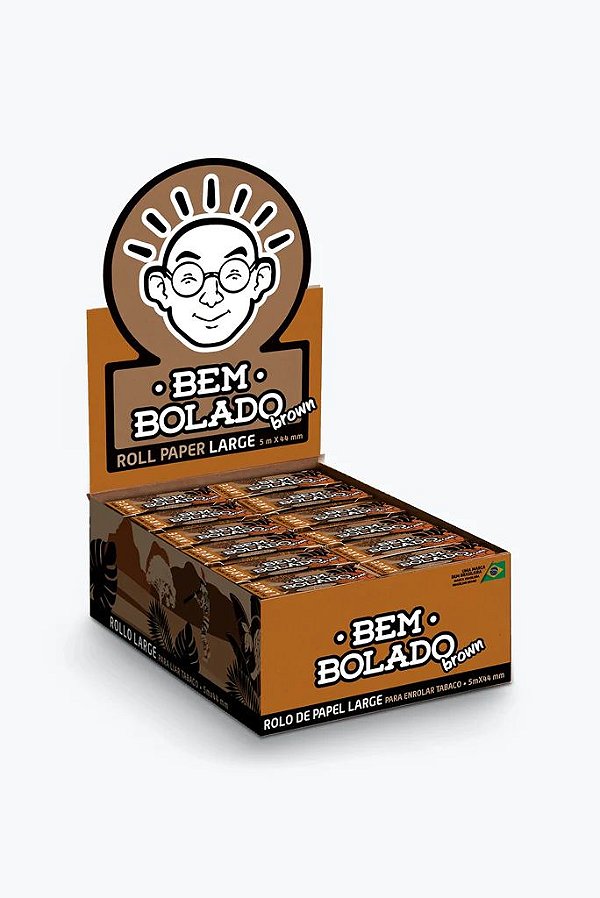 DISPLAY SEDA BEM BOLADO ROLL BROWN KING SIZE C/ 24 LIVRETOS