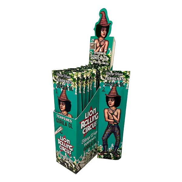 DISPLAY BLUNT LION ROLLING CIRCUS TERPENES GORILA GL C/ 25 PACOTES