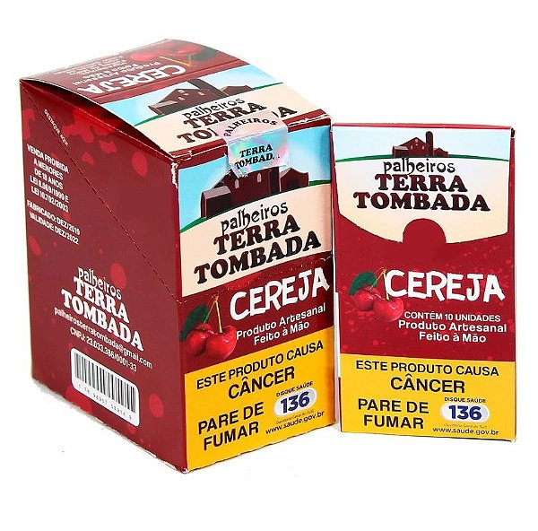 DISPLAY PALHEIRO TERRA TOMBADA CEREJA 10 MAÇOS C/ 10 CIGARROS