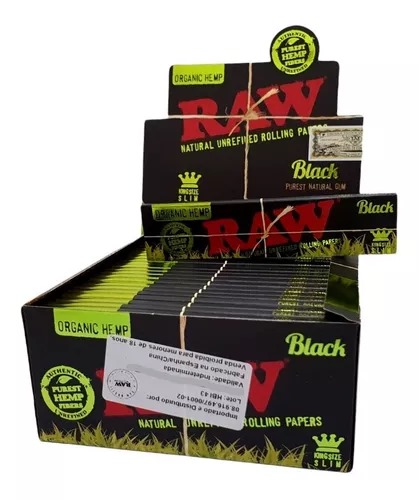 Seda Raw Black Orgânic Hemp caixa c/ 50un.