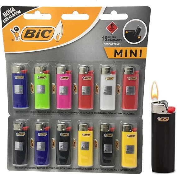 Cartela Isqueiro Bic Mini c/12 und