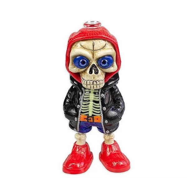 Bong de Vidro Skull Abduzido Gold Line