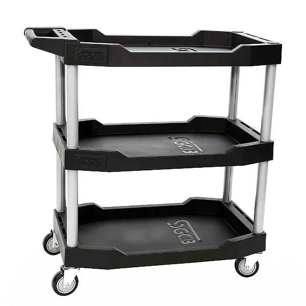 Carrinho Utilitário SGCB 3 Camadas com Rodas 360° | Reforçado, Ergonômico, Capacidade 120kg | REF:2872