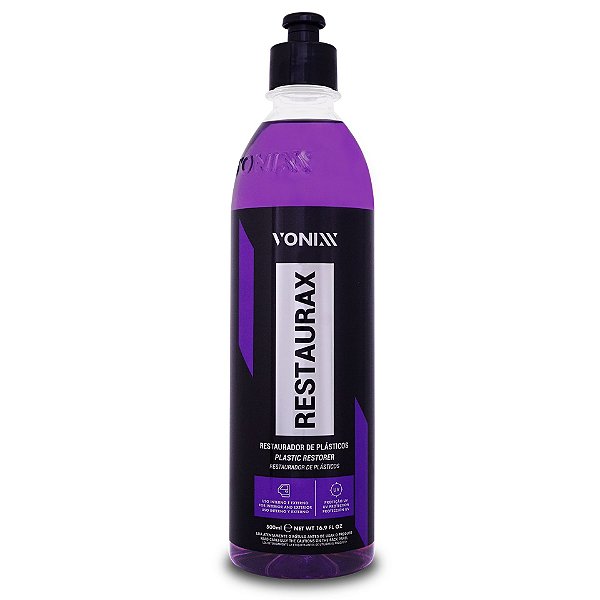 Vonixx Restaurax Restaurador de Plásticos 500ml | Brilho e Proteção UV | REF: 3212