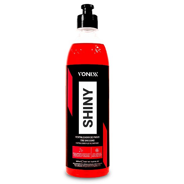 Pretinho de Pneu Shiny 500ml Vonixx | Brilho Molhado Duradouro | Proteção por Até 60 Dias | Alta Resistência | REF:3285