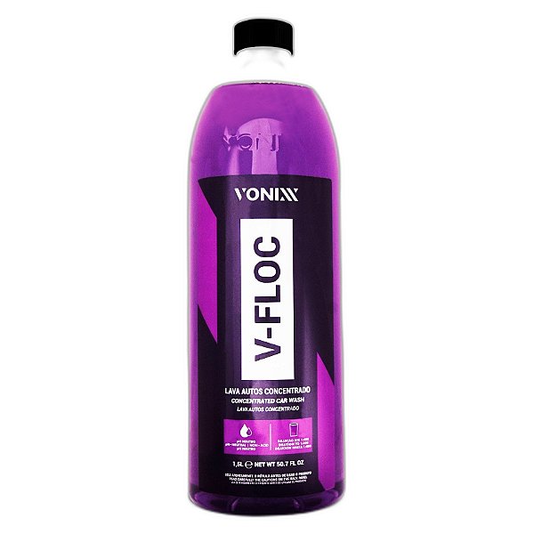 Shampoo V-Floc 1,5L Vonixx | Super Concentrado, Rendimento até 600L, pH Neutro e Alta Lubrificação | REF:3223