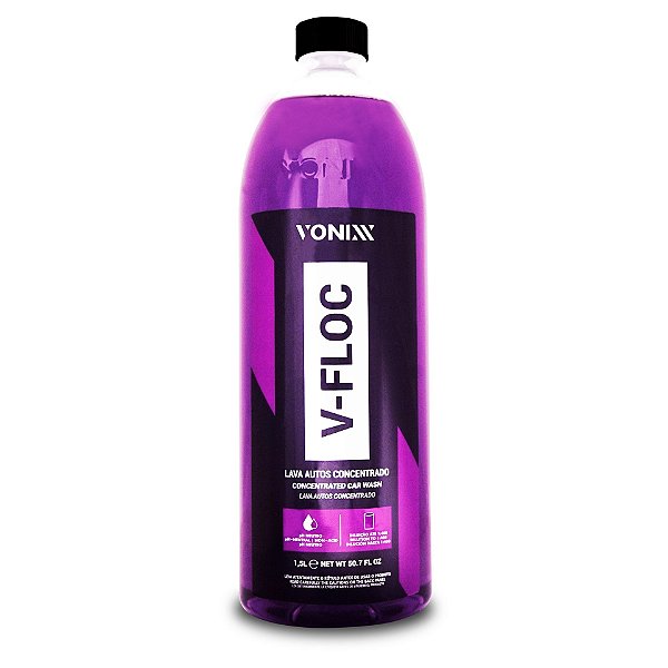 Shampoo V-Floc 1,5L Vonixx | Super Concentrado, Rendimento até 600L, pH Neutro e Alta Lubrificação | REF:3223