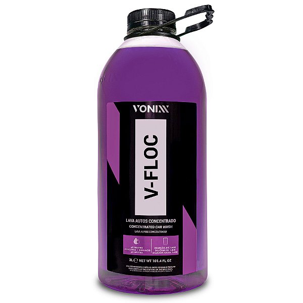 Shampoo V-Floc 3L Vonixx | pH Neutro, Super Rendimento de até 1.200L e Alta Lubrificação para Pintura | REF:3286