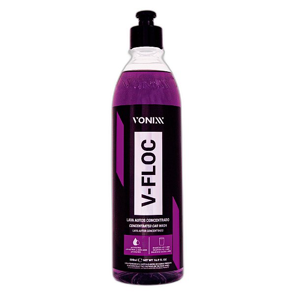 Shampoo V-Floc 500mL Vonixx | pH Neutro, Super Rendimento de até 200L e Lubrificação Profissional | REF:3287