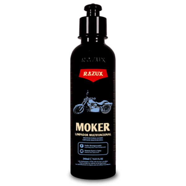 Razux Moker 240ml | Limpador Multifuncional para Motocicletas e Bicicletas | Compacto e Eficiente | REF:5778