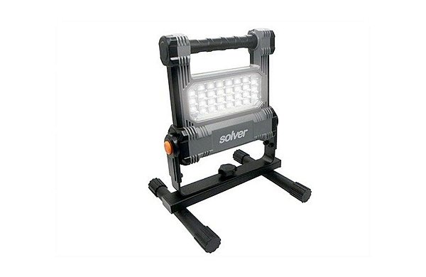SOLVER | Refletor Recarregável LED 10W SLP-501 | Iluminação Portátil 900 Lúmens | Bateria 7,4V | IP54 Resistente | REF:4912