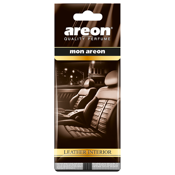 Areon Papel Mon Leather Interior | Aromatizante Sofisticado para Carros e Pequenos Espaços | Perfume Elegante | REF:1608