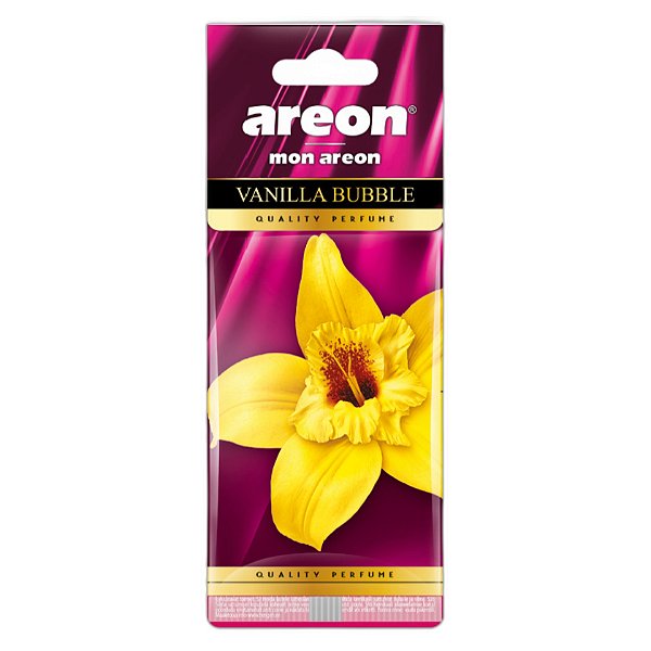 Areon Papel Mon Vanilla Bubble | Aromatizante com Fragrância Doce de Baunilha e Frutas | Durabilidade até 40 dias | REF:1611