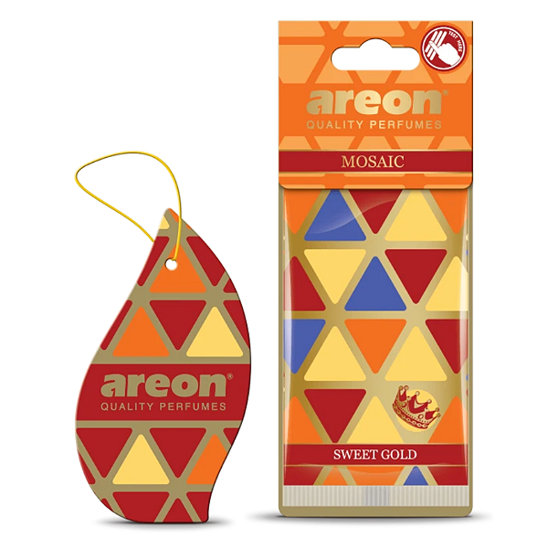 Areon Papel Mosaico Doce Ouro | Aromatizante Luxuoso com Baunilha e Frutas | Durabilidade até 40 dias | REF:5012