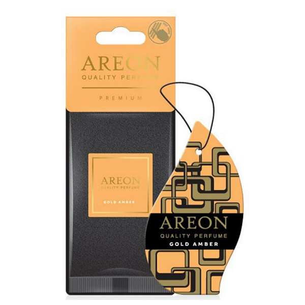 Areon Papel Premium Ouro Âmbar | Aromatizante Luxuoso com Âmbar e Baunilha | Durabilidade até 40 dias | REF:5013