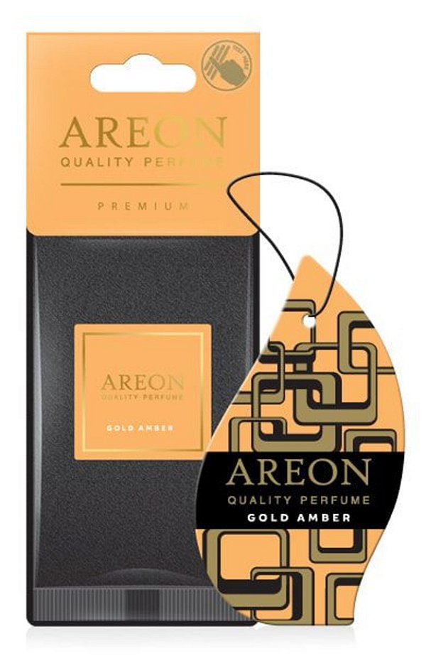 Areon Papel Premium Ouro Âmbar | Aromatizante Luxuoso com Âmbar e Baunilha | Durabilidade até 40 dias | REF:5013