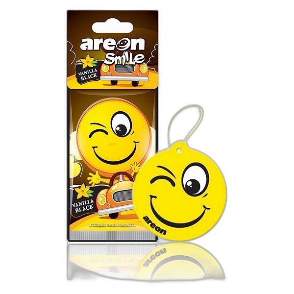 Areon Papel Smile Baunilha Preto | Aromatizante Sofisticado de Baunilha | Perfume Duradouro por até 40 dias | REF:5791
