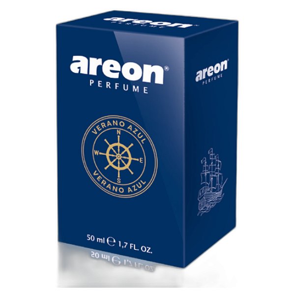 Areon Perfume Vidro 50ml Verano Azul | Aromatizante Premium para Carros e Ambientes | Frescor e Sofisticação | REF:1633