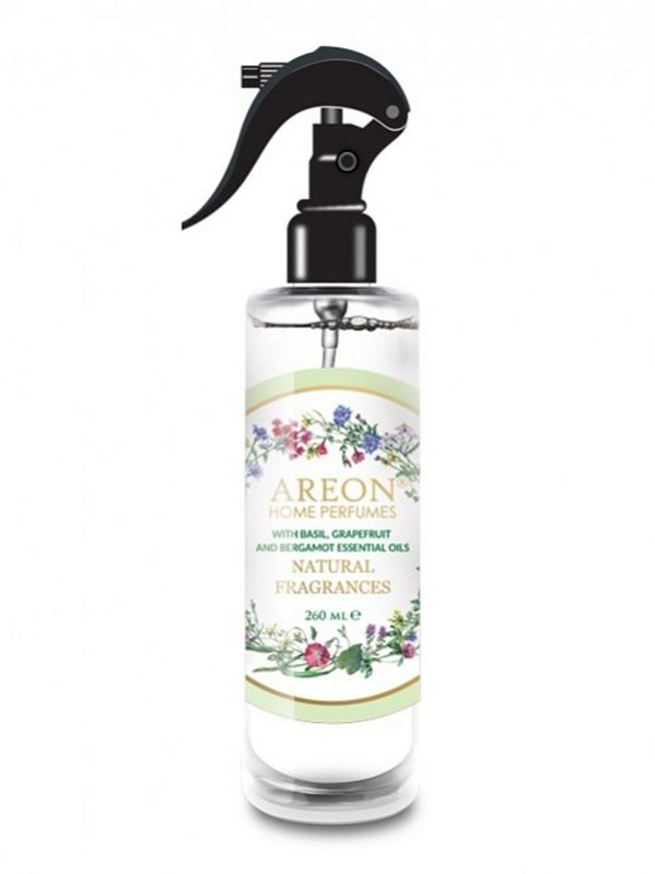 Areon Spray Nature 260ml | Aromatizante Natural com Óleos Essenciais | Manjericão, Toranja e Bergamota | REF:6022