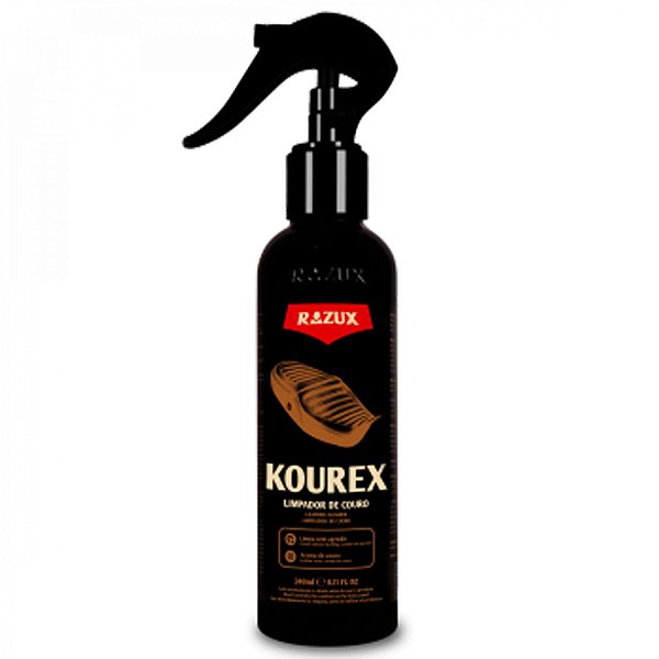 Razux Kourex 240ml | Limpador e Renovador de Couro para Motos, Jaquetas e Acessórios | REF:5775