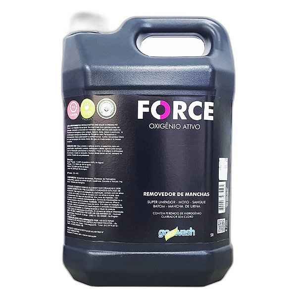 Go Eco Wash Force 5L | Removedor de Manchas com Peróxido de Hidrogênio para Limpeza Profunda e Higienização | REF:4966