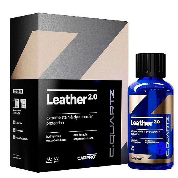CQuartz Leather 2.0 & Vinyl CarPro 30ml | Revestimento de Alta Resistência para Couro e Vinil | Proteção UV Superior | REF:5389