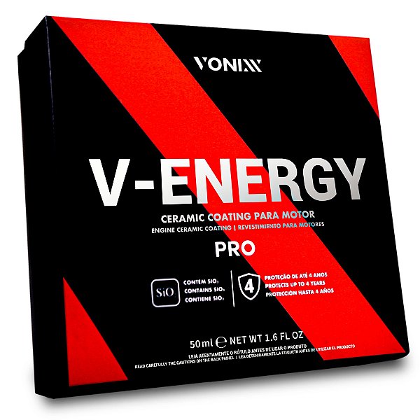 Vonixx V-Energy Pro 50ml | Vitrificador Cerâmico para Motor e Chassi | Proteção Térmica e Durabilidade | REF: 5365