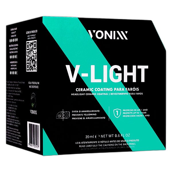 Vonixx V-Light 20ml | Revestimento para Faróis e Vidros | Restauração e Proteção UV | REF:5556