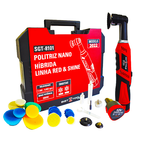 Sigma Politriz Nano 300W Rotativa e Orbital com Baterias 12V e Kit de Acessórios | REF: 6063