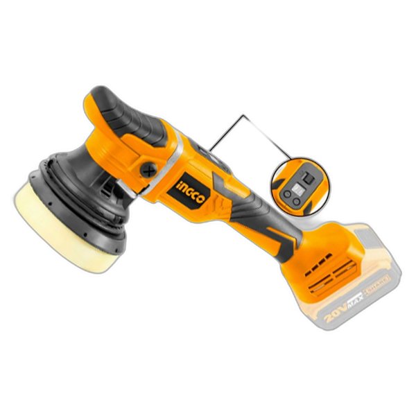 INGCO Politriz Roto Orbital a Bateria 20V | Motor Brushless | Ergonômica e Potente | Uso Profissional e DIY | REF:5408