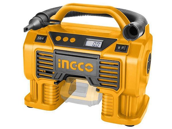 INGCO Compressor de Ar Portátil 20V | 160 PSI | Digital | LED Integrado | Inflador Sem Fio | Alta Pressão e Precisão | REF:5402