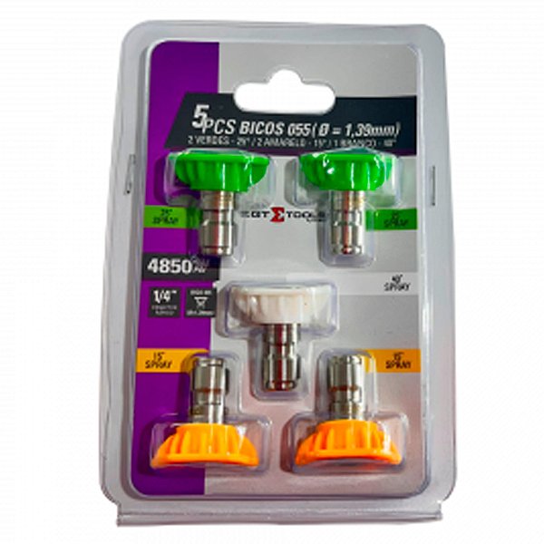 Sigma Jogo 5 Bicos 1,39MM para Lavadoras Alta Pressão | Ângulos 15°, 25°, 40° com Alta Precisão e Durabilidade | REF: 6365