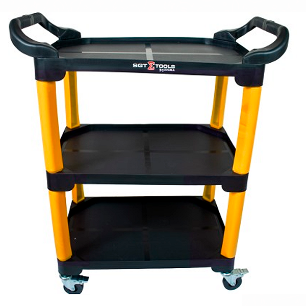 Sigma Carrinho 3 Bandejas Amarelo com Capacidade de 135 kg e Giro 360º | REF: 6539